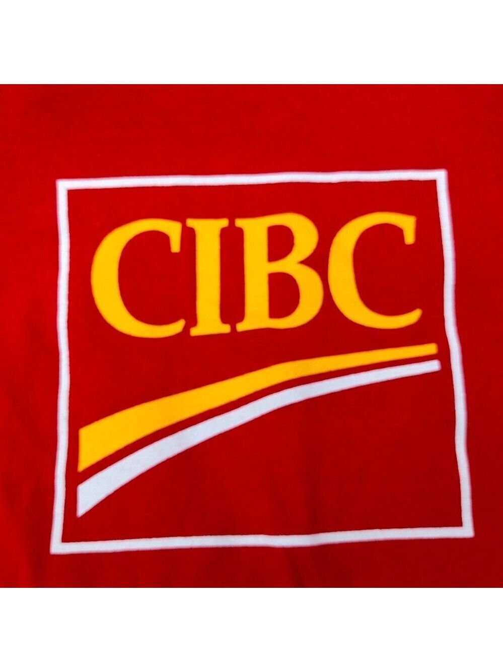 CIBC T-Shirt Men's XL Canadian Imperial Bank of Commerce Shirt Bright Red